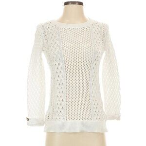 LILLY PULITZER White Open Stitch Beach Sweater Size XS